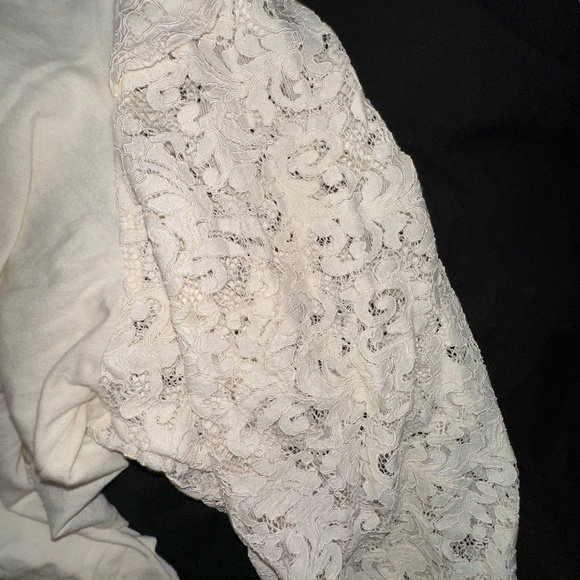 Pioneer Woman Brand Off-White Top – Size 2XL – Lace Sleeves - Picture 3 of 5